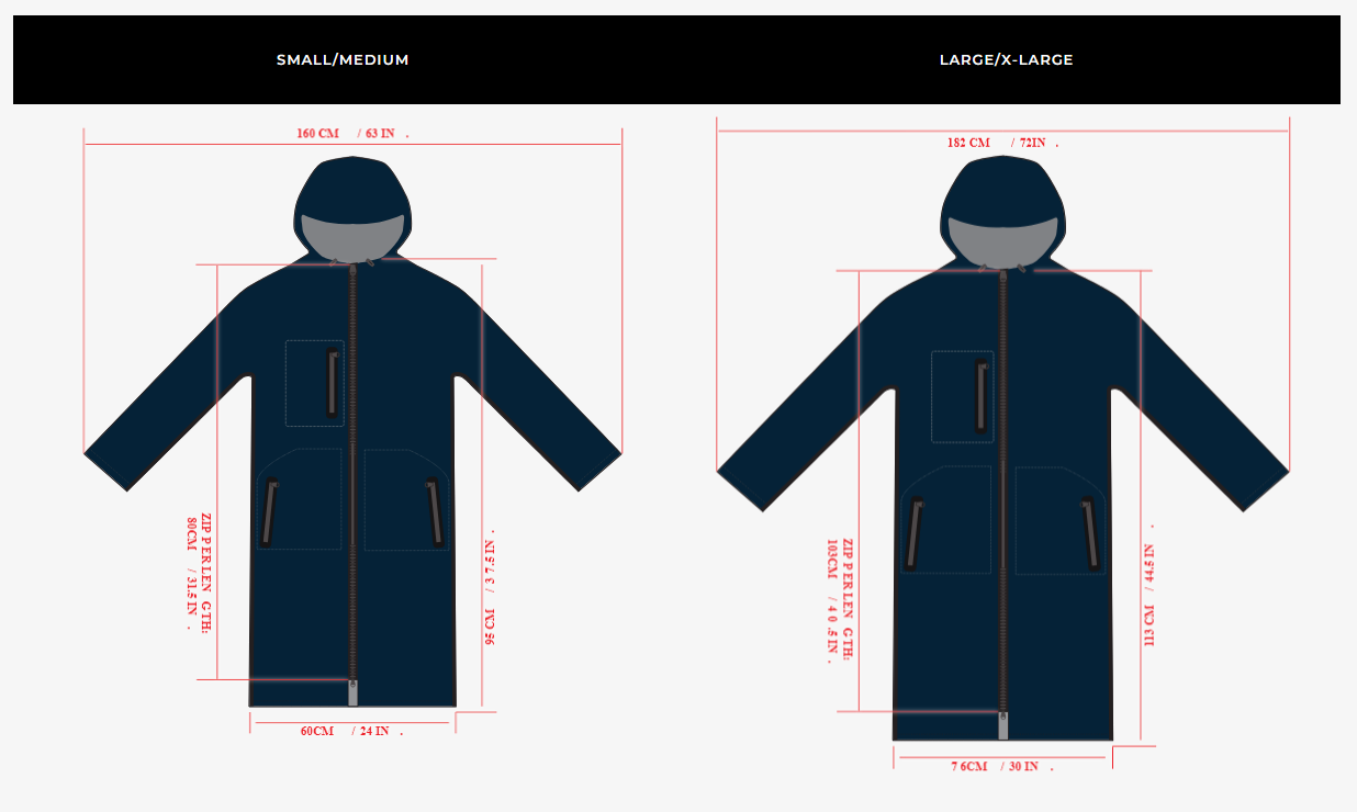 2026 Ronix Hooded Poncho 0 Tabla de Tallas